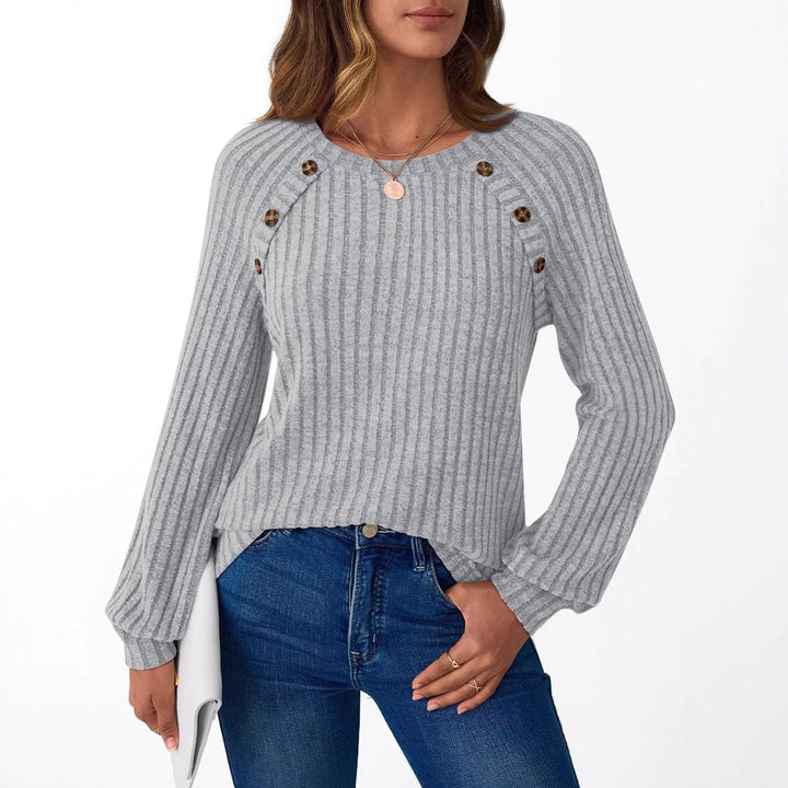 Damen modisches Strickoberteil mit Knopfdetails und lässigem Schnitt Drune