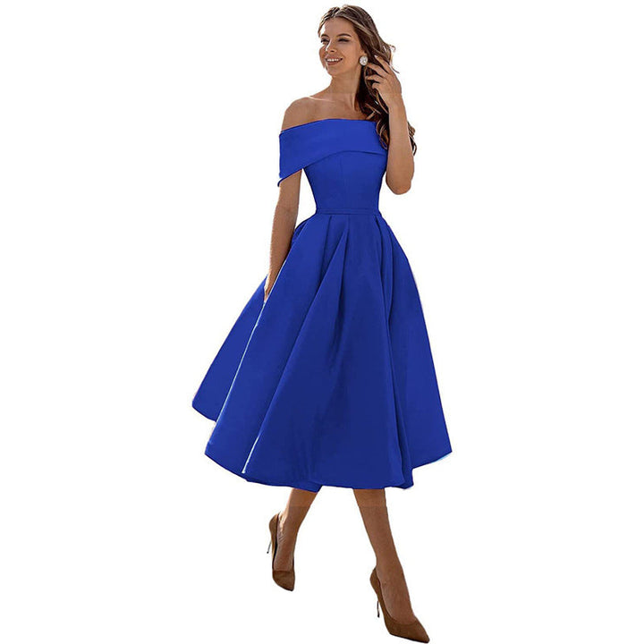Drune | Legere Mode Satin Cocktailkleid Ohne Träger