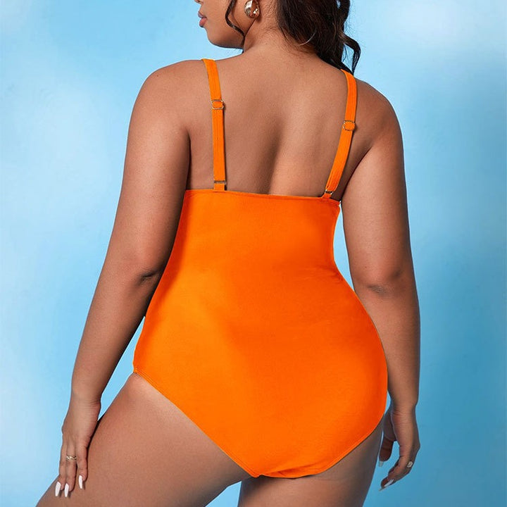 Damen Einteiler Badeanzug mit raffiniertem Wickeldesign und seitlichen Cut-Outs Drune