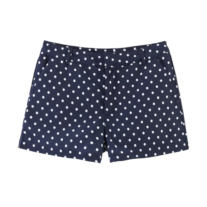 Damen nan weite High-Waist Schlaghose mit Punkteprint und elastischem Bund Drune