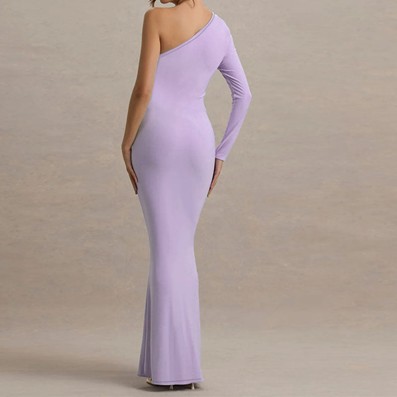 Damen Elegantes schulterfreies Maxikleid mit geschwungenem Rüschendesign Drune