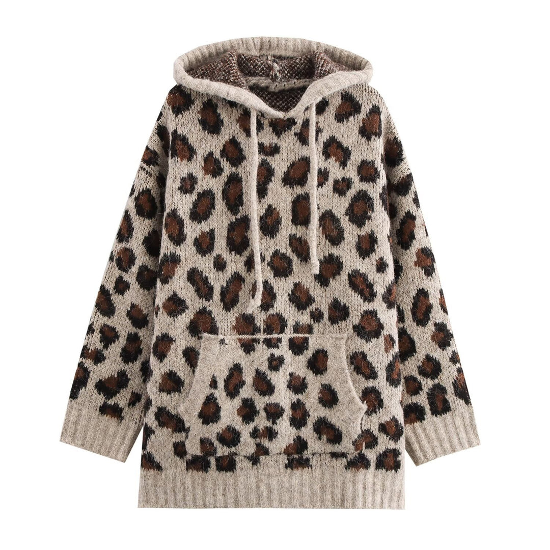 Damen Kuscheliger Hoodie mit animalischem Muster Drune