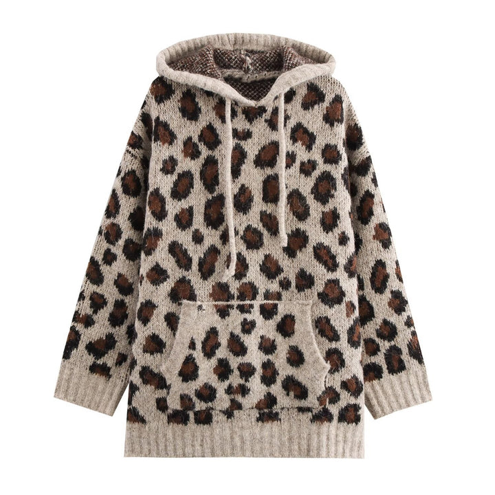 Damen Kuscheliger Hoodie mit animalischem Muster Drune