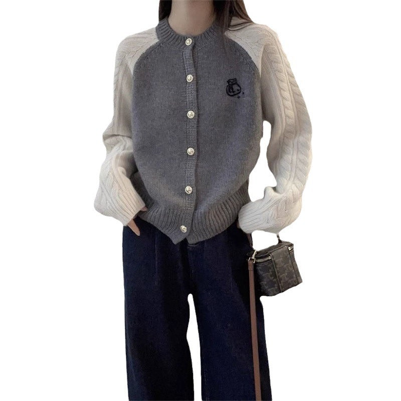 Damen Strickjacke mit dekorativen Zopfmustern Drune