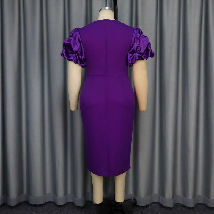 Damen Figurbetontes Cocktailkleid mit kreativem Rüschendesign und dekorativem Taillengürtel Drune