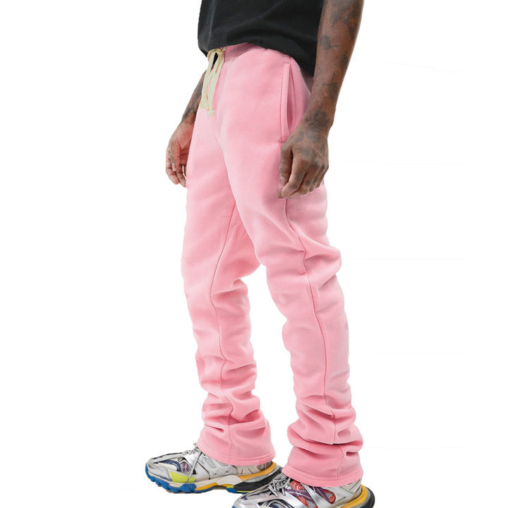 Herren nan lockere Sweatpants mit elastischem Komfortbund, Kordelzug, Fleece-Innenfutter und geradem Bein Drune