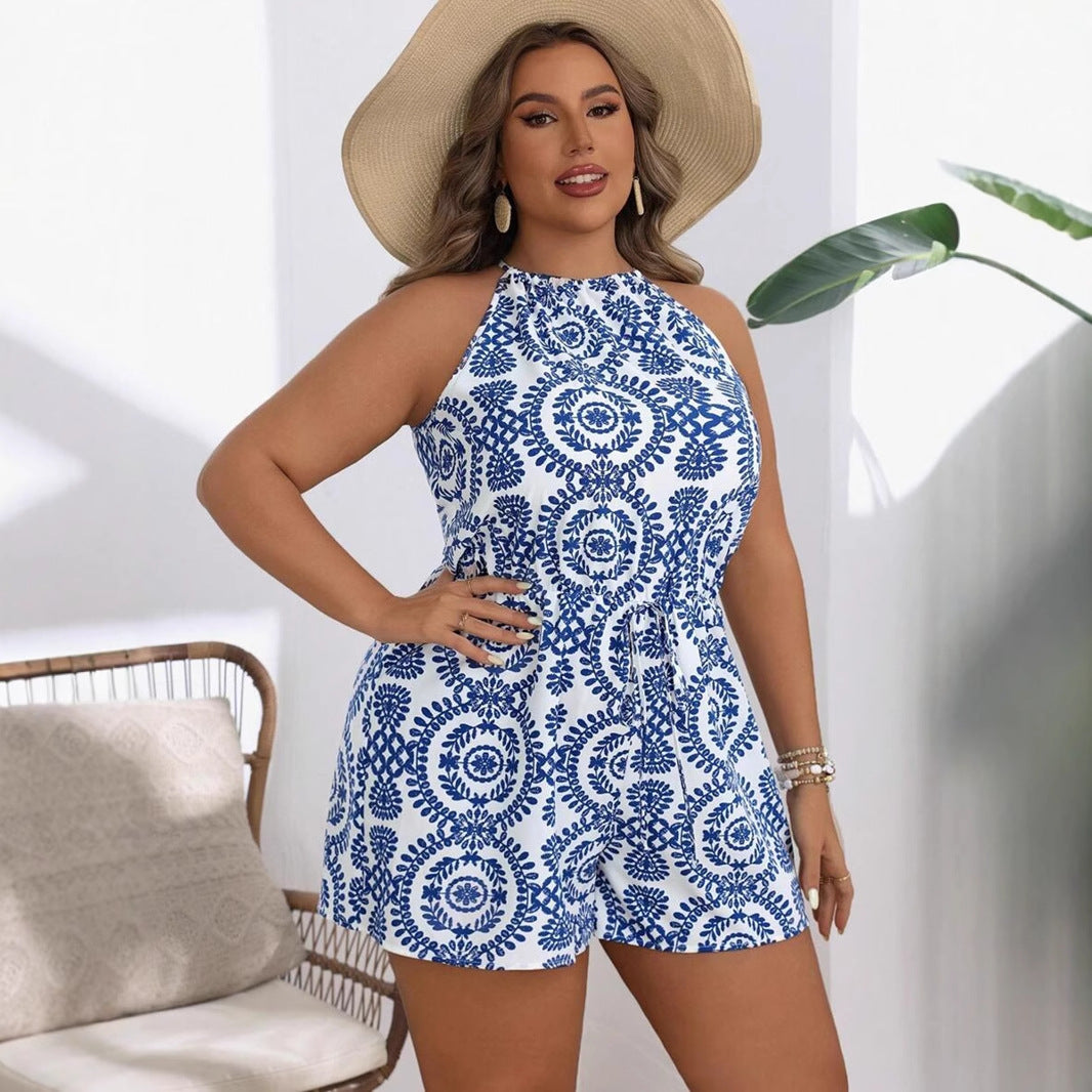 Damen Stylischer Jumpsuit mit elegantem Halterkragen und Bindewurst Drune