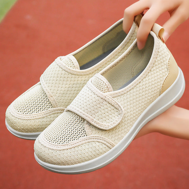 Damen Bequeme Slip-On Sportschuhe mit elastischem Klettverschluss und atmungsaktivem Mesh-Obermaterial Drune