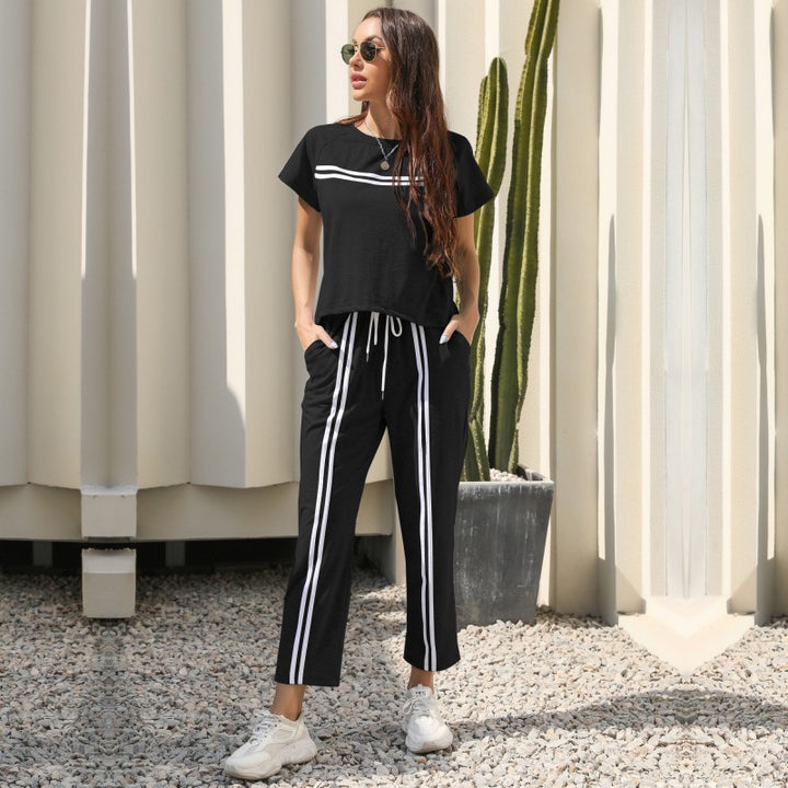 Damen Freizeitanzug mit bequemen Taschen und elastischem Bund Drune
