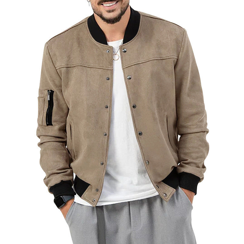 Herren modische Bomberjacke mit praktischen Taschen und elastischen Bündchen Drune