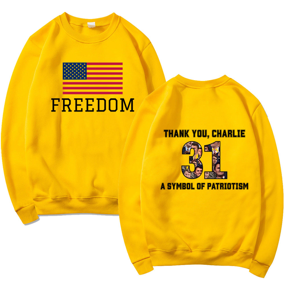 Damen Sweatshirt mit patriotischem Aufdruck und softem Material Drune