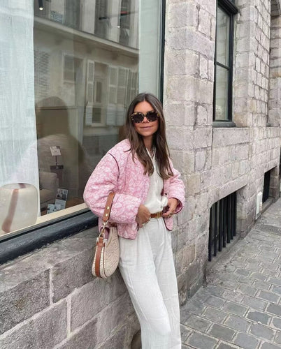 Drune | Rosa Sommerjacke Mit Print