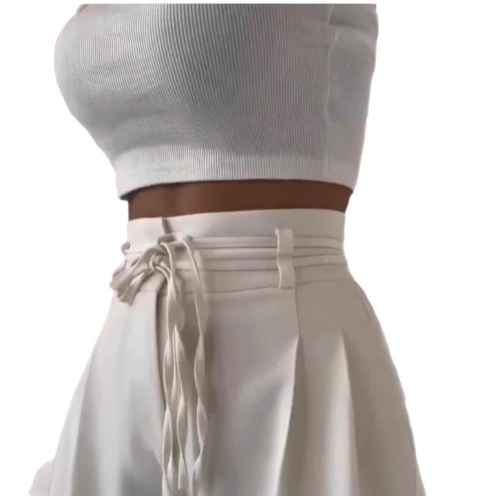 Damen Weite Hochbund-Hose mit raffinierter Drapierung Drune