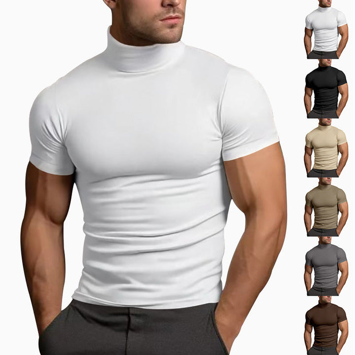 Herren Langarm-Turtleneck-Shirt aus atmungsaktivem Stretchmaterial Drune