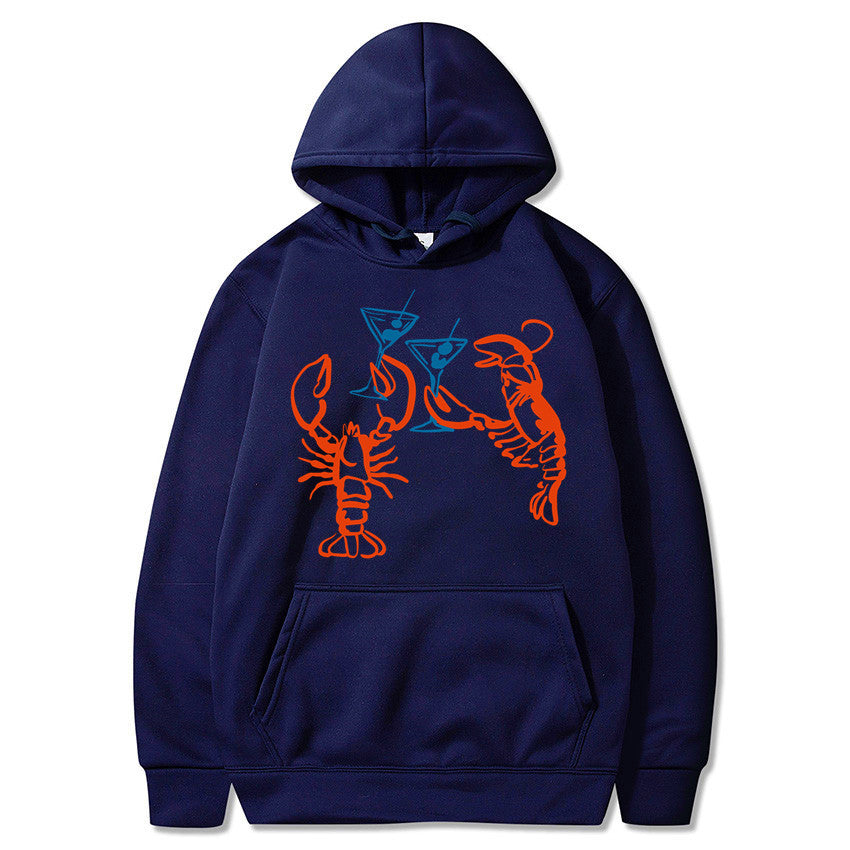 Damen Kapuzenpullover mit rauflustigem Hummer-Motiv Drune