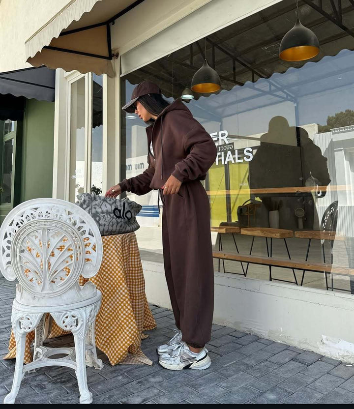 Damen gemütliches Fleece-Jogginganzug Drune