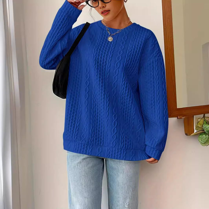 Damen Strickpullover mit strukturierter Optik und lässiger Passform Drune