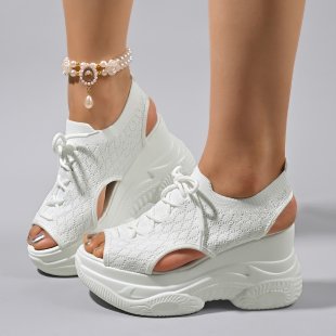 Damen Sneaker-Sandaletten mit atmungsaktivem Strickdesign und komfortablem Plateau Drune