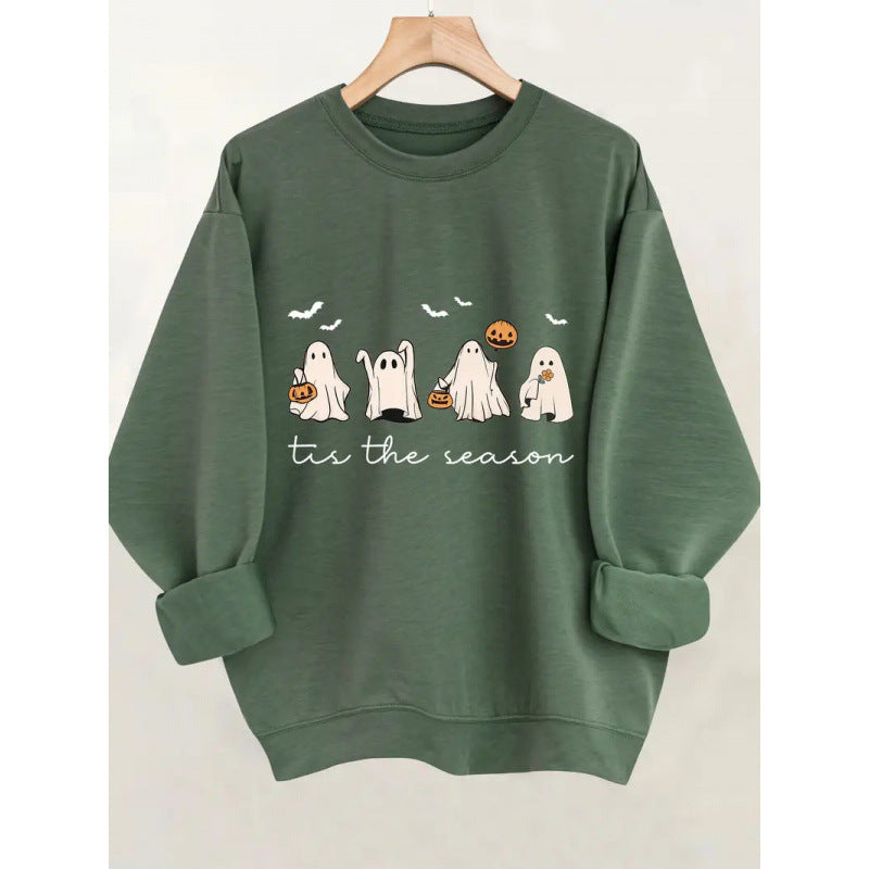 Damen Sweatshirt mit verspielt gruseligem Motiv Drune