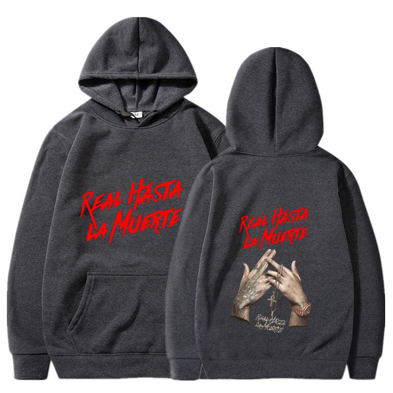 Damen Kapuzensweater mit auffälligem Schriftzug in urbanem Stil Drune