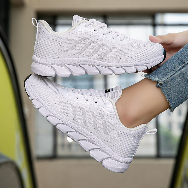Damen nan nahtlose Strick-Laufschuhe mit viskoelastischem Komfort-Fußbett und segmentierter Flexlaufsohle Drune