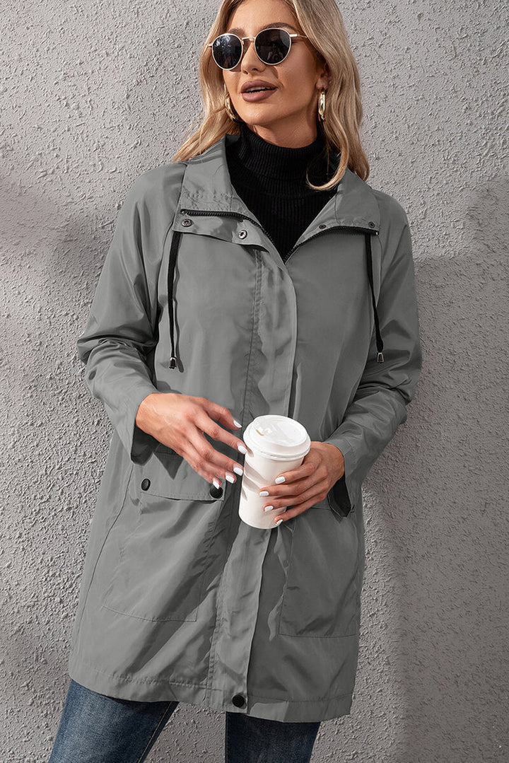 Drune | Kapuzen-Regenjacke - Verstellbare Taille - Wasserabweisend - Legere Oberbekleidung