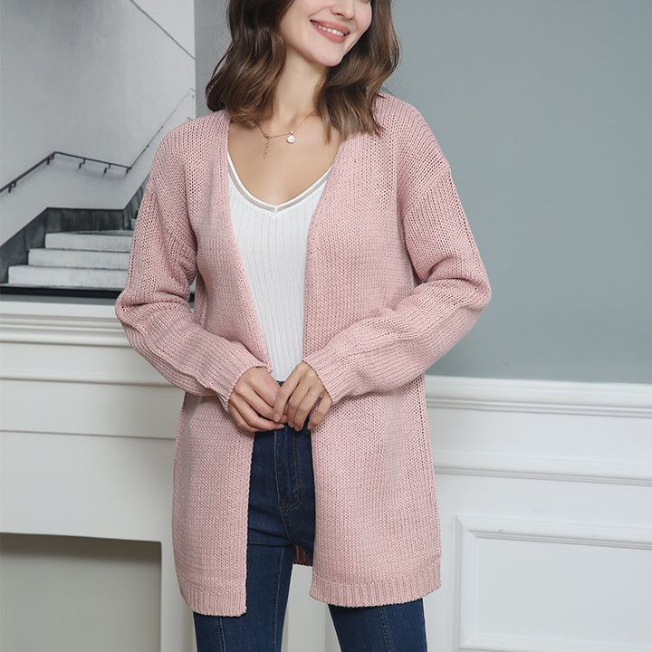 Damen Offene Strickjacke mit lässigem Schnitt und Taschen Drune