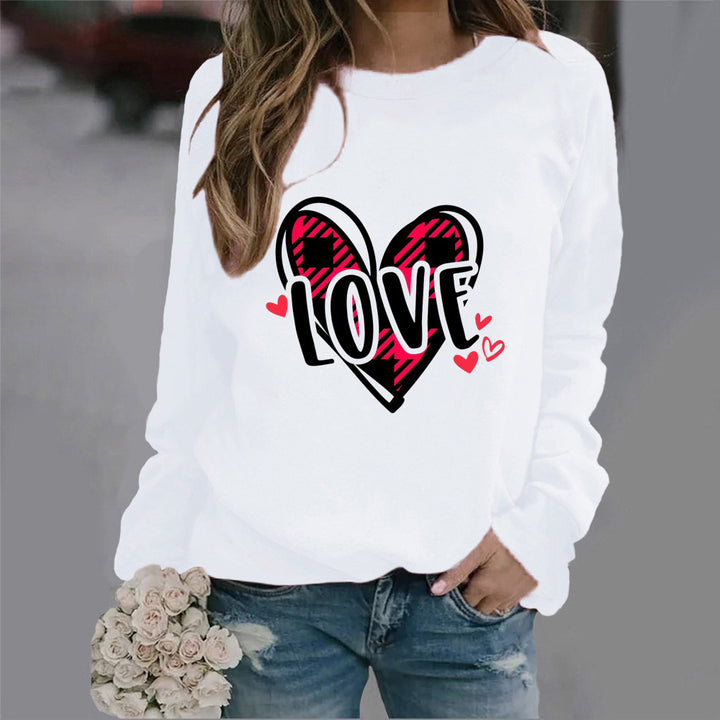 Damen Sweatshirt mit kreativem Herzdesign und lässigem Schnitt Drune