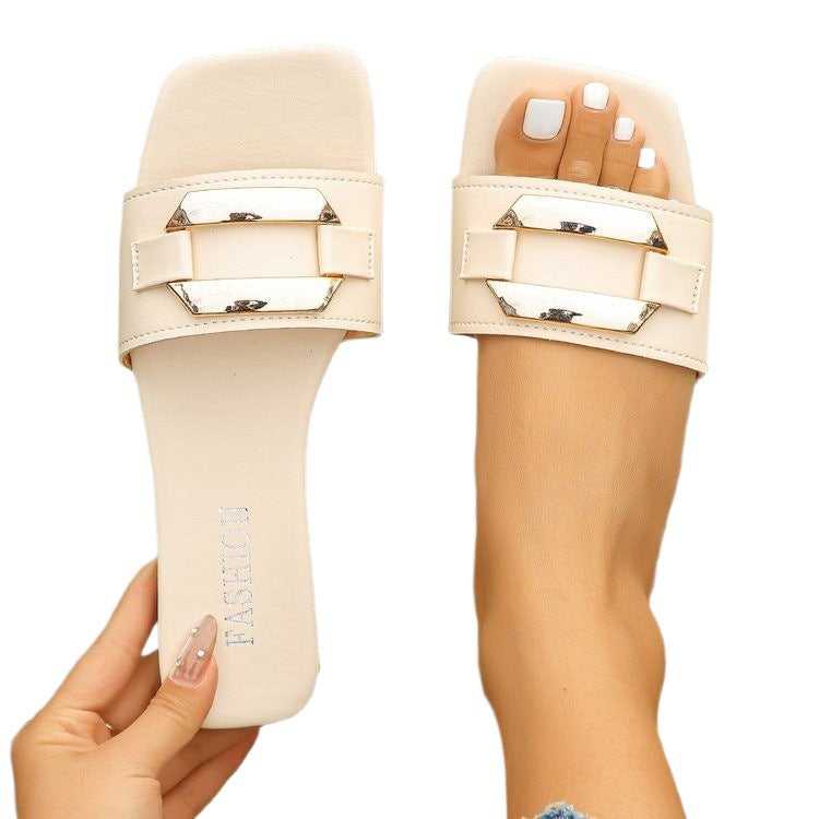 Damen Elegante und bequeme Slides mit dekorativen Metallakzenten Drune