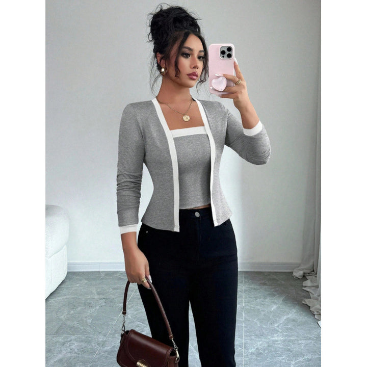 Damen modische Jacke mit schmalem Schnitt und eleganter Knopfleiste Drune