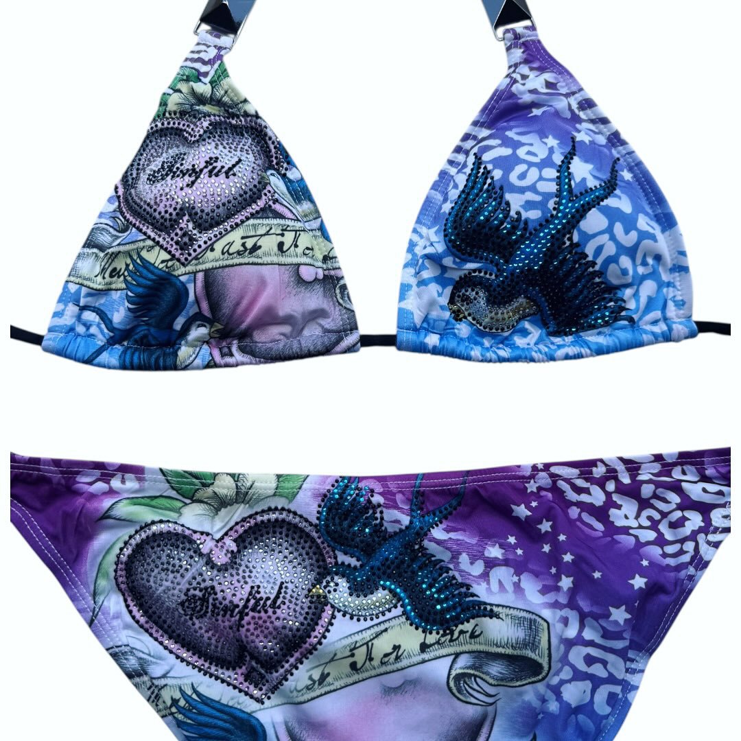 Damen Triangel-Bikini-Set mit kreativem grafischen Design Drune