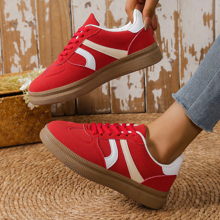 Damen Sneaker mit modischem Obermaterial und rutschfester Sohle Drune