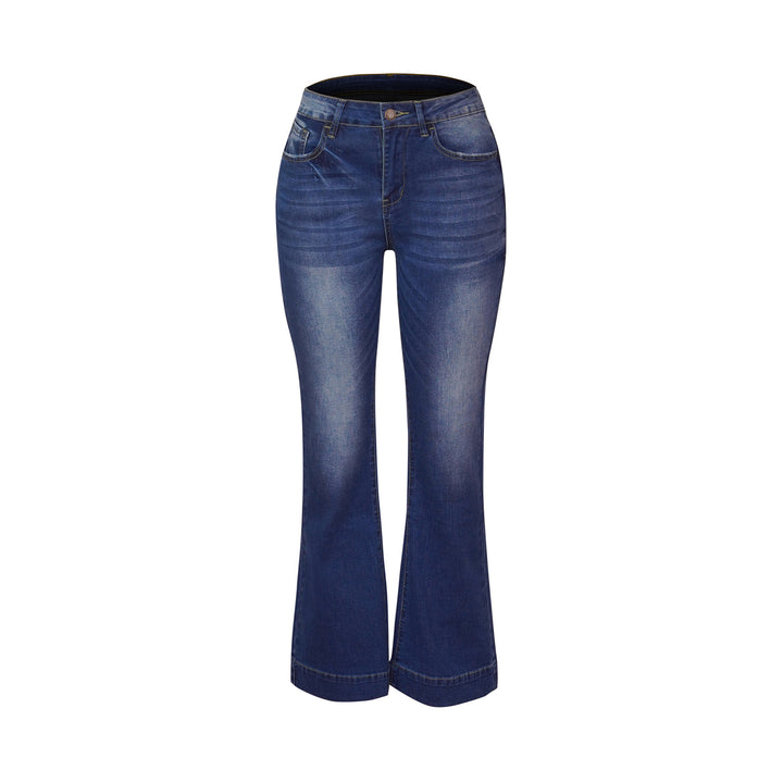 Damen Hochtaillierte Schlagjeans mit lässigen Details Drune