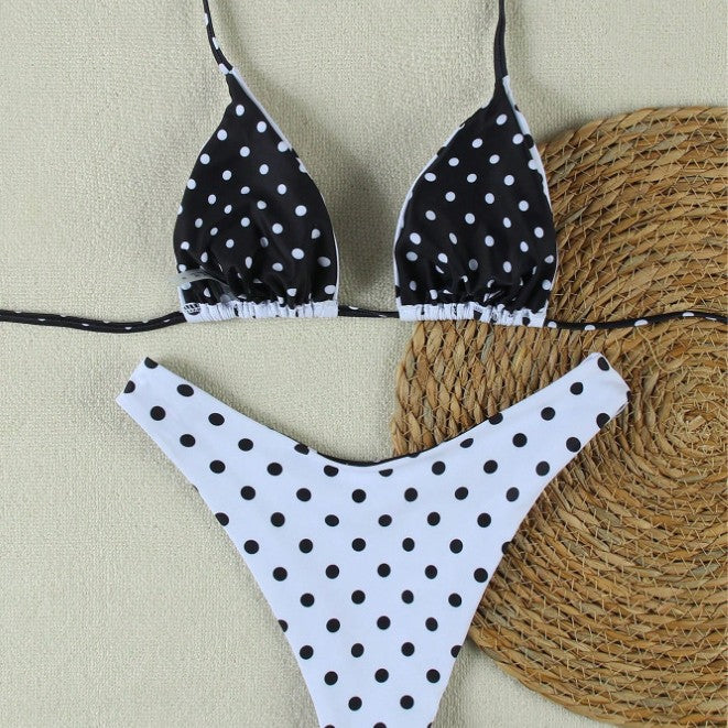 Damen Triangel-Bikini mit elegantem Punkte-Muster Drune