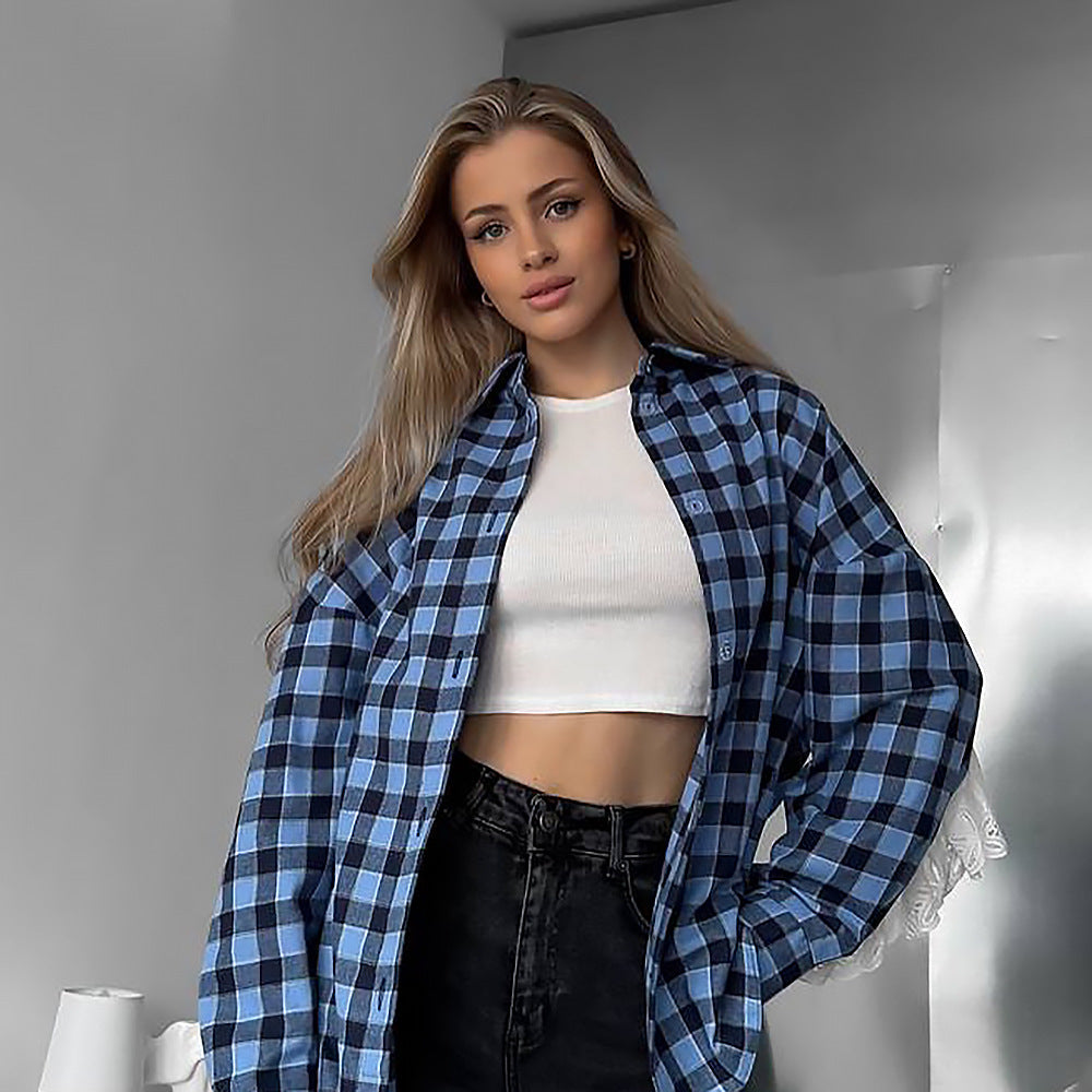 Damen Karottenbluse mit romantischem Spitzenbesatz Drune