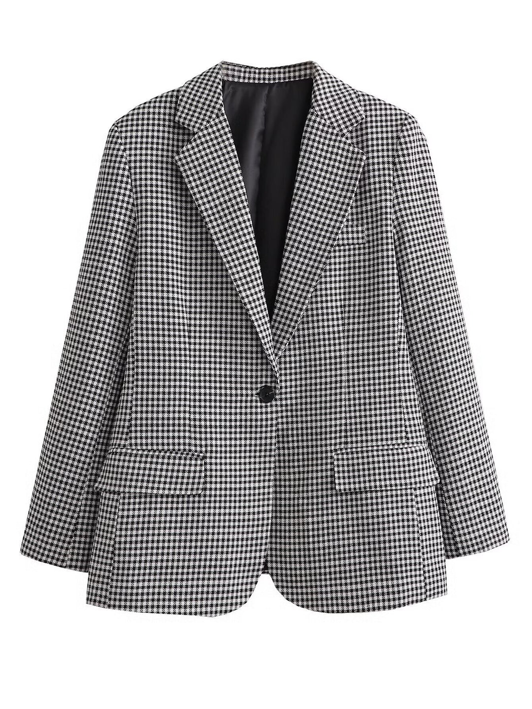 Damen taillierter Blazer mit elegantem Revers und praktischen Taschen Drune