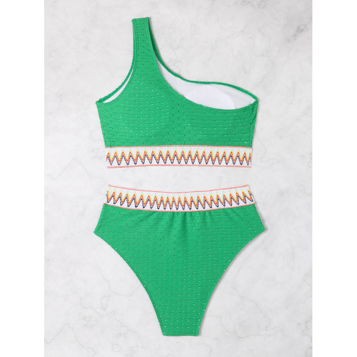 Damen Einseitiger Bikini mit hohem Beinausschnitt und modischem Wickeldetail Drune