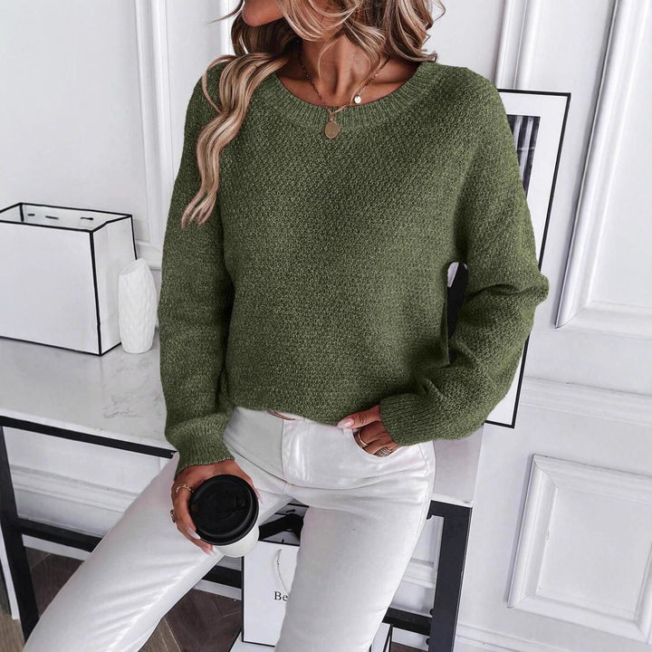 Damen Weicher Feinstrickpullover mit lässigem Rundhalsausschnitt Drune