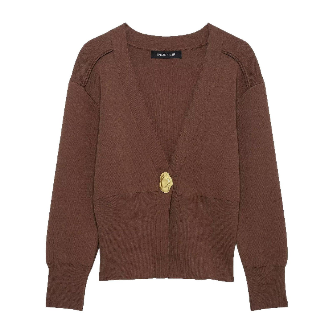 Damen lässige Strickjacke mit dekorativen Knopfdetails und elegantem Schnitt Drune