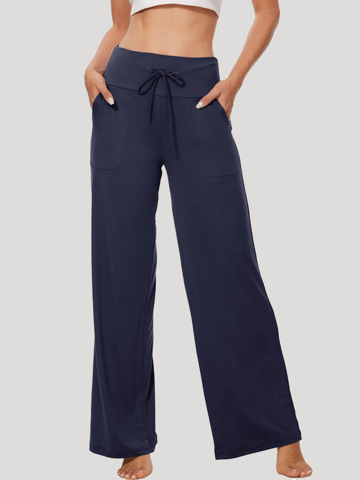 Damen Bequeme Freizeithose mit weitem Schnitt und Kordelzug Drune