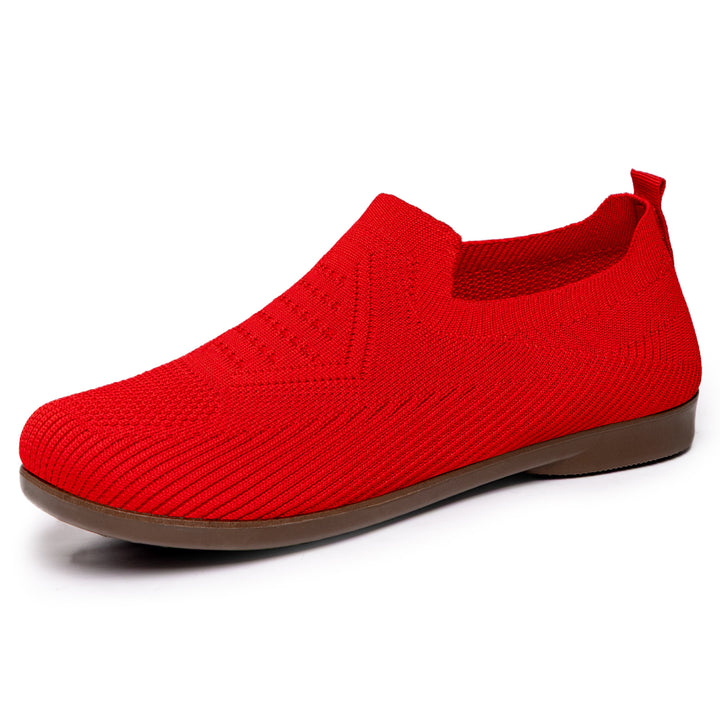 Damen nan gestrickter Komfort-Slip-On Halbschuh mit sockenähnlichem Schaft, gepolstertem Memory-Fußbett und flexibler Leichtlaufsohle Drune