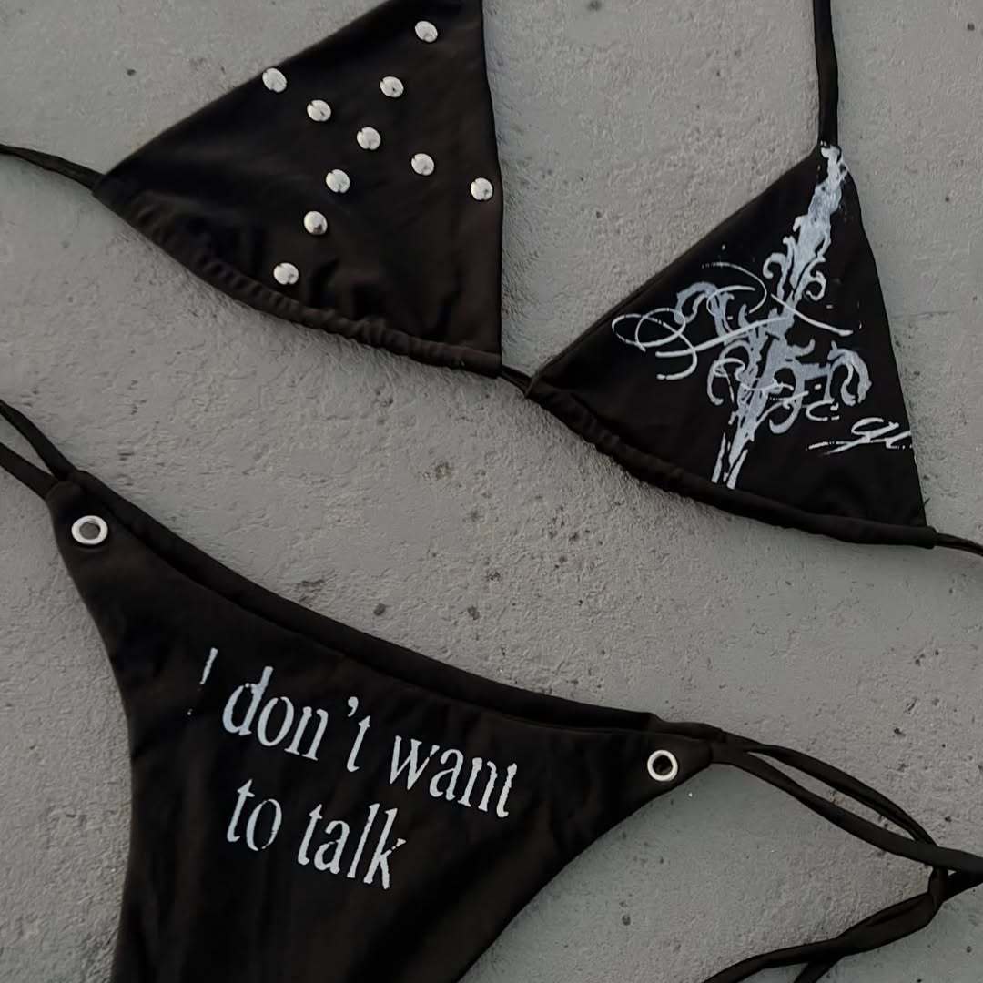 Damen Triangel-Bikini mit auffälligen Details Drune