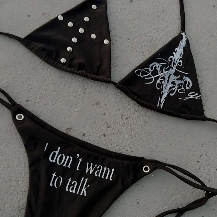 Damen Triangel-Bikini mit auffälligen Details Drune