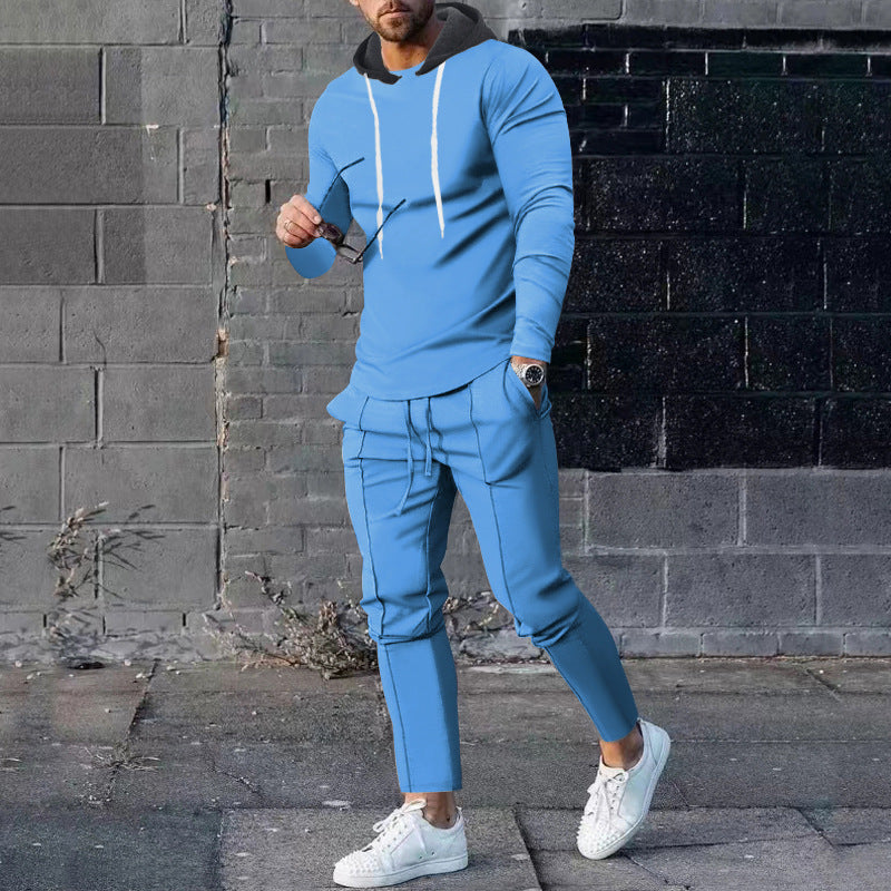 Herren nan zweiteiliges Kapuzen-Lounge-Set mit schmal geschnittenem Kapuzenpullover und tapered Jogginghose Drune