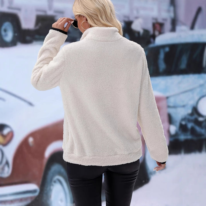 Damen Hochwertiger Fleece-Pullover mit Stehkragen und Reißverschluss Drune