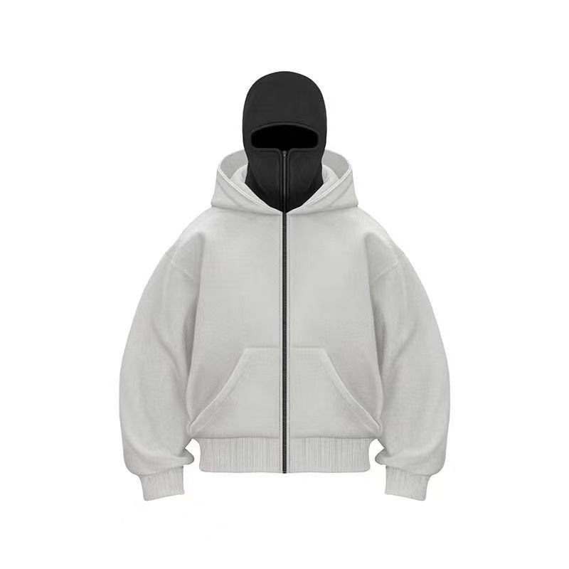 Damen stylische Kapuzenjacke mit integriertem Gesichtsschutz Drune