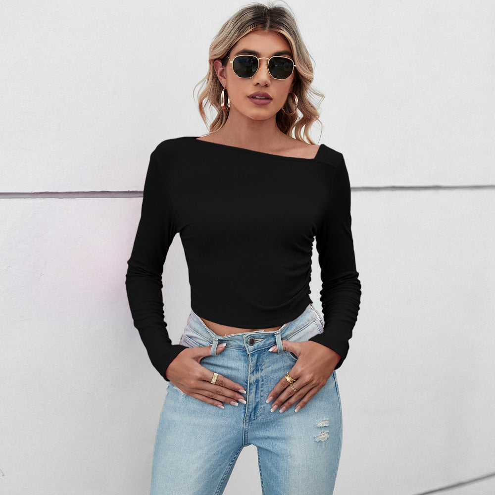 Damen Crop-Top mit elegantem Design und raffinierten Rüschendetails Drune