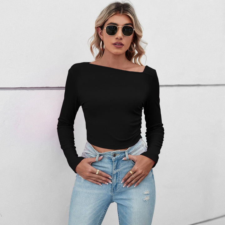 Damen Crop-Top mit elegantem Design und raffinierten Rüschendetails Drune