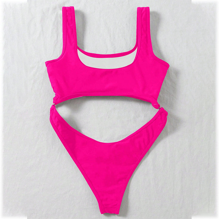 Damen Cut-Out Einteiler Badeanzug Drune