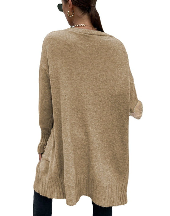 Damen casual Strickjacke mit offenen Seiten und tiefen Taschen Drune